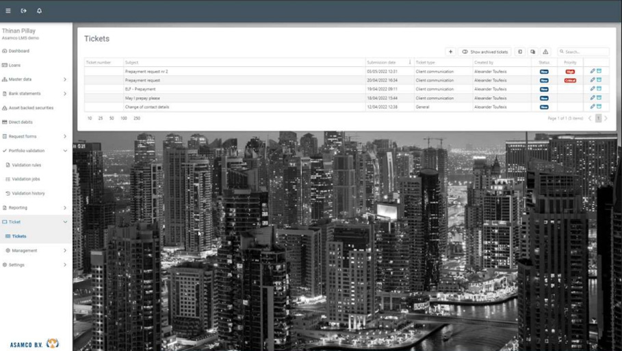 Customer record view